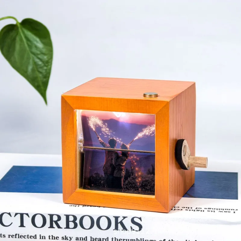 

Photo Machine Hand Cranked Photo Album Glowing Creative Gift One Customized Valentine's Day Gift Decorative Lights