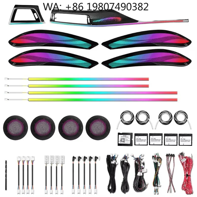 Multi Series Universal Dynamic LED Interior Atmosphere Lamp, 64 Color Ambient Strip Fit 2011-2019 F30 F31 F34 F36 Sedan Full Car