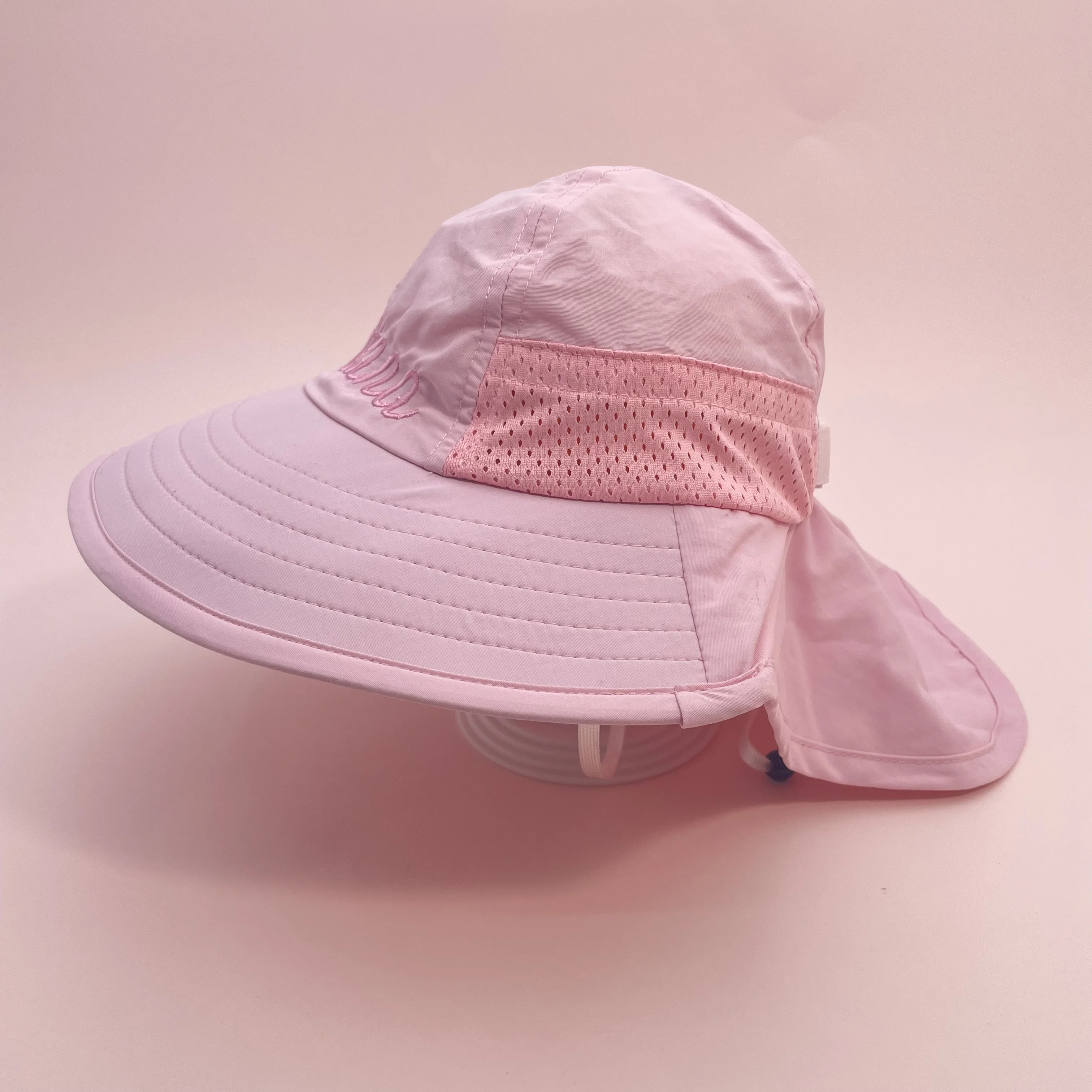 Verstellbare Fischermütze für Kinder, personalisierbar, für Frühling und Sommer, Baby, Sonnenschutz, Halsabdeckung, Mütze für Jungen und Mädchen, 2–6 Jahre, Strandkleidung – Detail 9