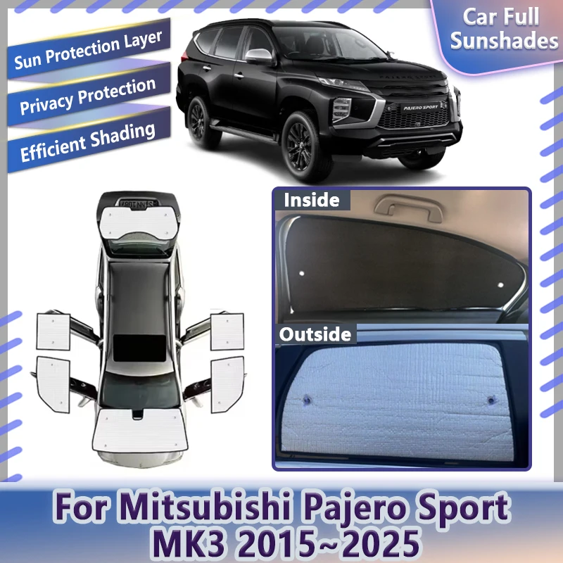 

Car Sunshades For Mitsubishi Pajero Sport MK3 Shogun Montero Sport 2015~2025 2020 Windshield Visor Shading Cover Car Accessories