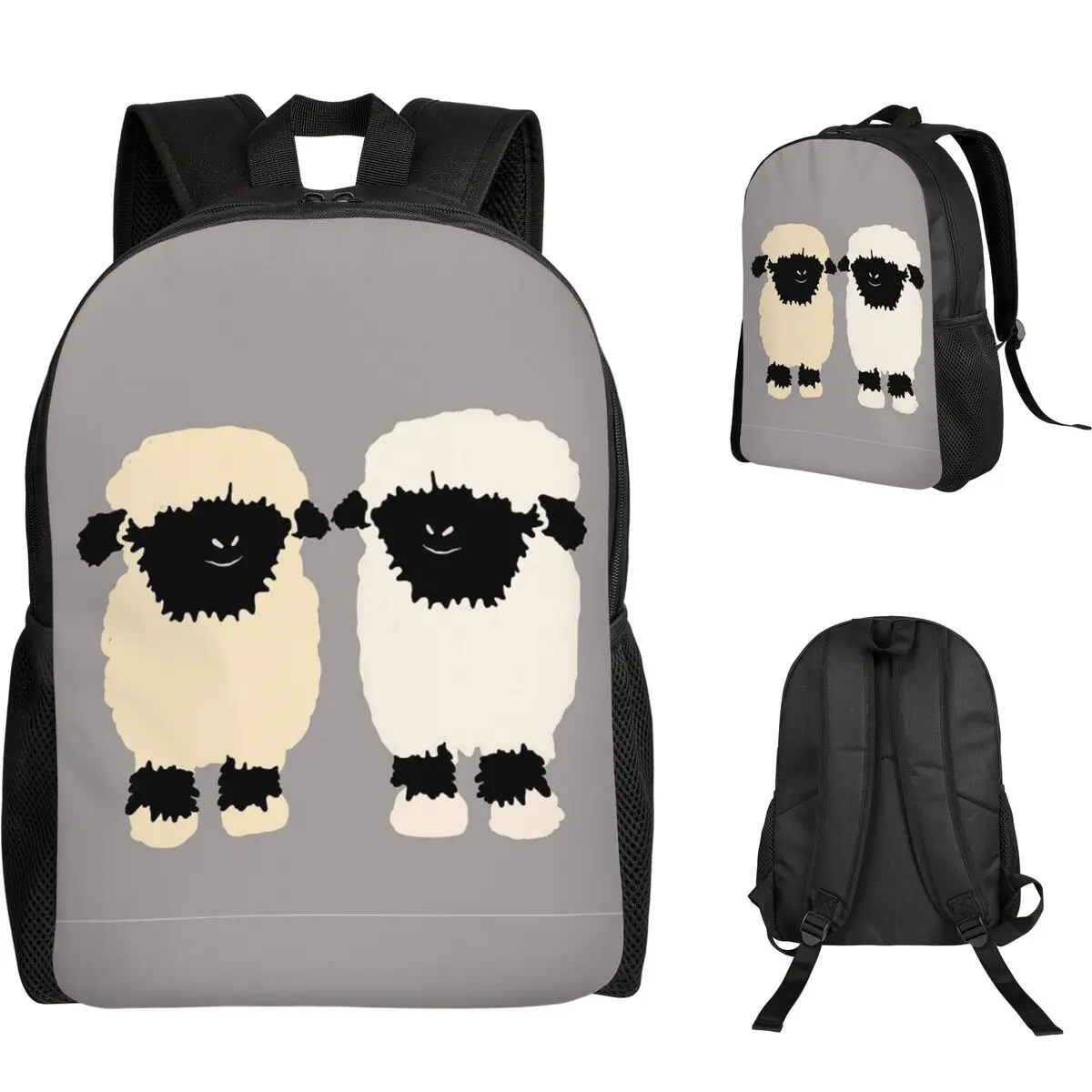 حقيبة ظهر Valais Black Nose Sheep Friends رائجة البيع حقيبة نهارية ذات سعة كبيرة للأطفال حقيبة كتب مدرسية حقائب كتف للرجال والنساء