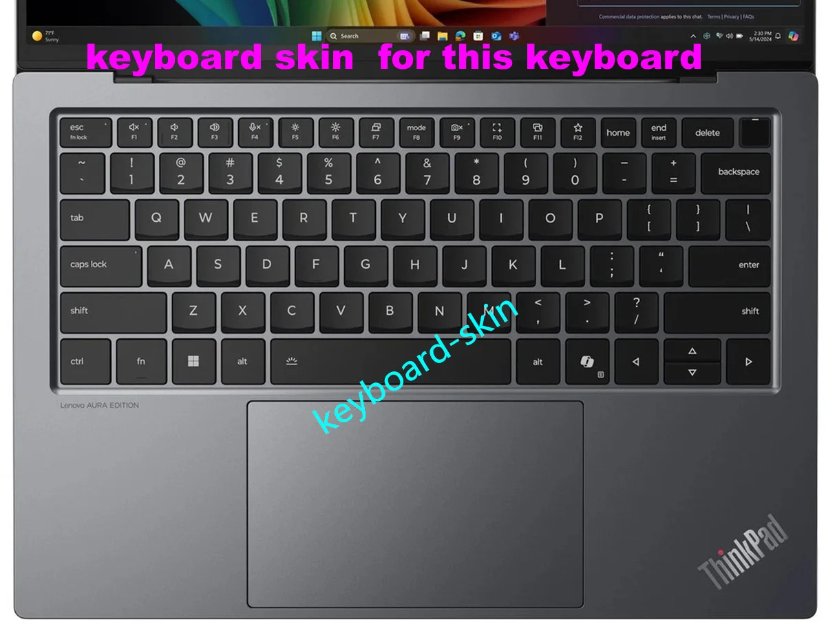 US Keyboard Skin Cover Protector for Lenovo Thinkpad X9-14 Gen 1,21QA / ThinkPad X9-15 Gen 1,21Q6,X9 14 Aura,X9 15 Aura laptop