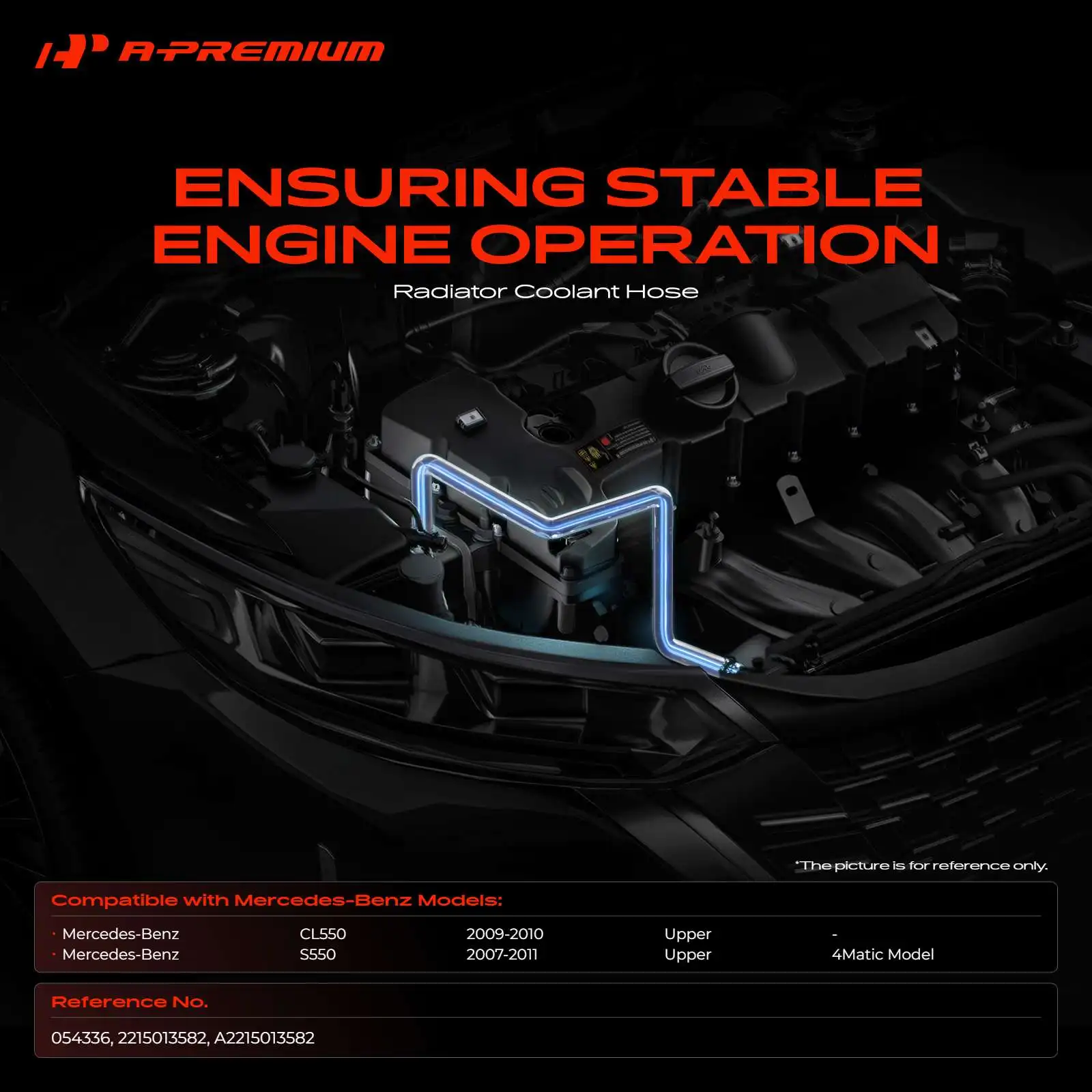 A-Premium Upper Radiator Coolant Tube Hose for Mercedes-Benz S550 2007-2011 CL550 2009-2010