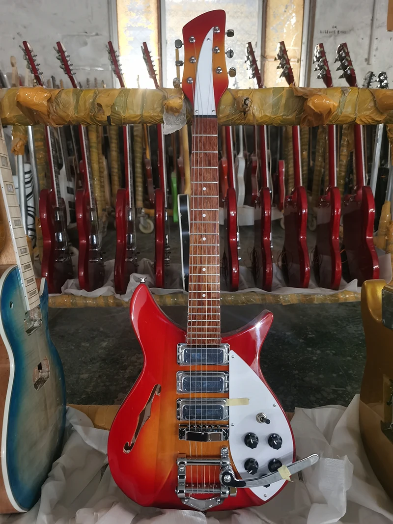 High quality Ri ckenbacker 325 electric guitar, vibrato system bridge, three-piece pickup, In stock，Fast delivery