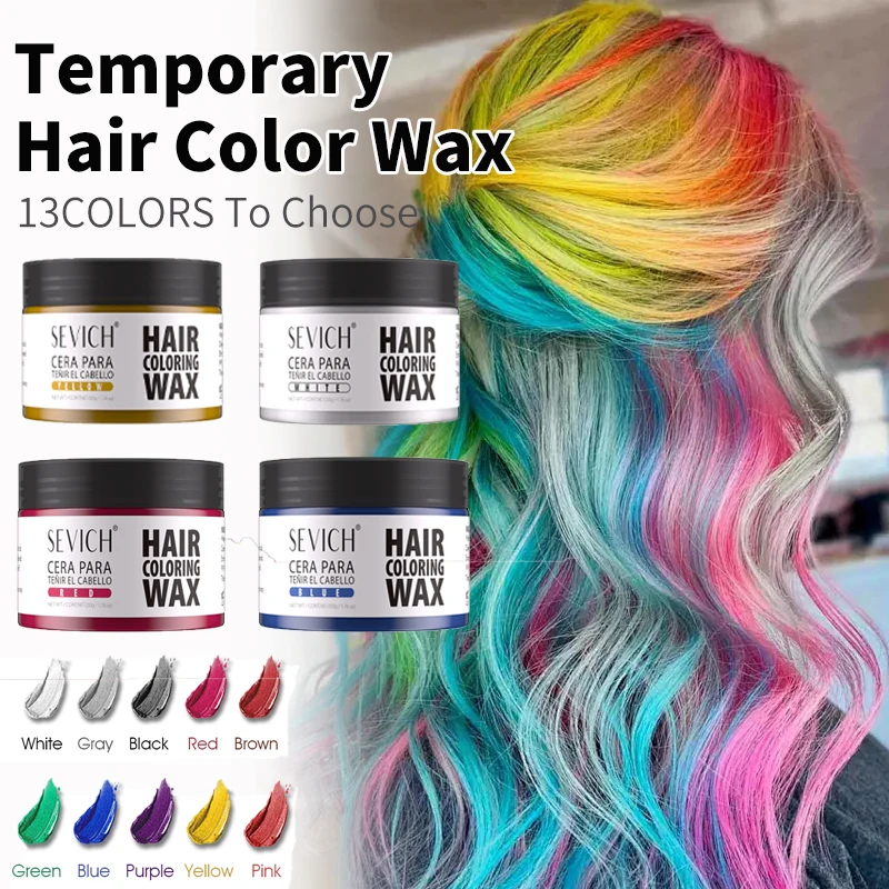 Cera para teñir el cabello, fácil de lavar, pasta de moldeo de una sola vez, crema de tinte temporal instantáneo para el cabello, tinte para el cabello, cera, pomada de estilismo de barro