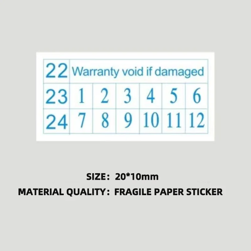 100pcs Warranty Anti-tear Invalid English With Date Fragile Sticker Expiration Seal Label