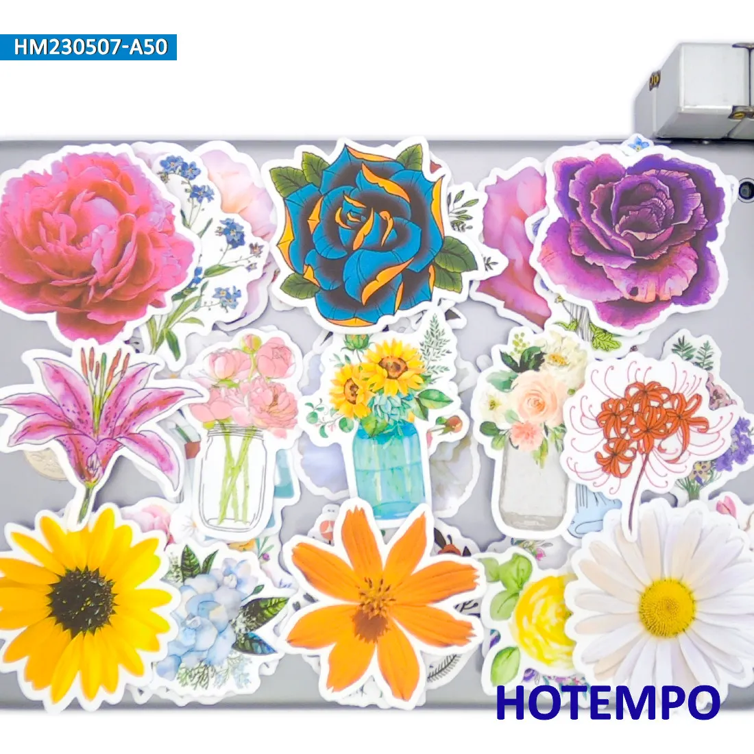 20/30/50 stuks, Bloemen Stickers, Leuke beeldverhaalinstallaties, Aquarel schilderen stijl, voor DIY Creatieve Decoratie, Leuk stickerspeelgoed