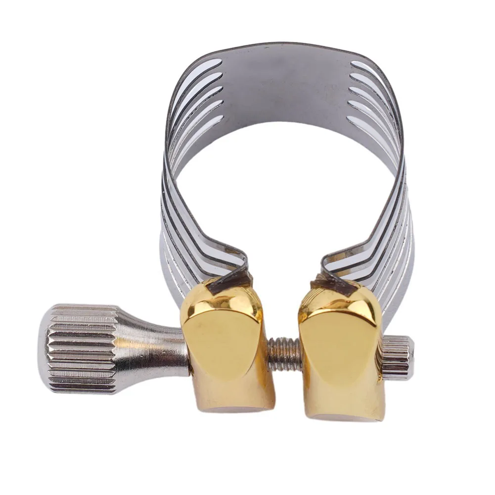 Saxophone Ligature Clip Adjustable Metal for Tenor Alto Soprano Mouthpieces Offering Secure Fit and Enhanced Sound Performance