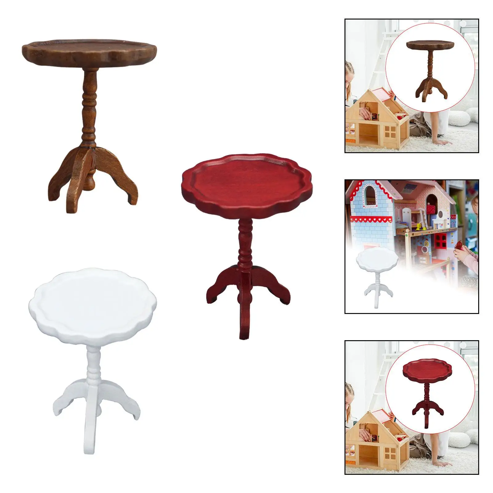 Meubles de Table pour maison de poupée 1:12, fournitures de paysage, Table Miniature pour chambre à coucher, salon, accessoires de décoration pour la maison