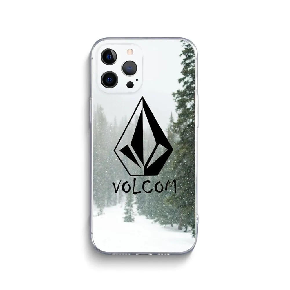 L-Luxury V-VOLCOM-S Sport Style Phone Case For iPhone 15,14,13,12,11 Plus,Pro,Max,XR,XS,X,Plus,SE,Mini Transparent Silicone Soft