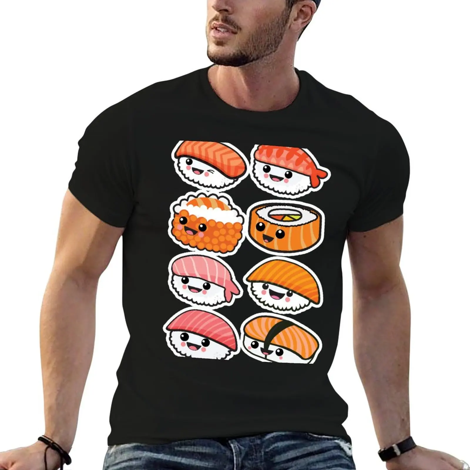 

Sushi family T-Shirt man t shirt designer t shirts with prints anime tshirt T-Shirt