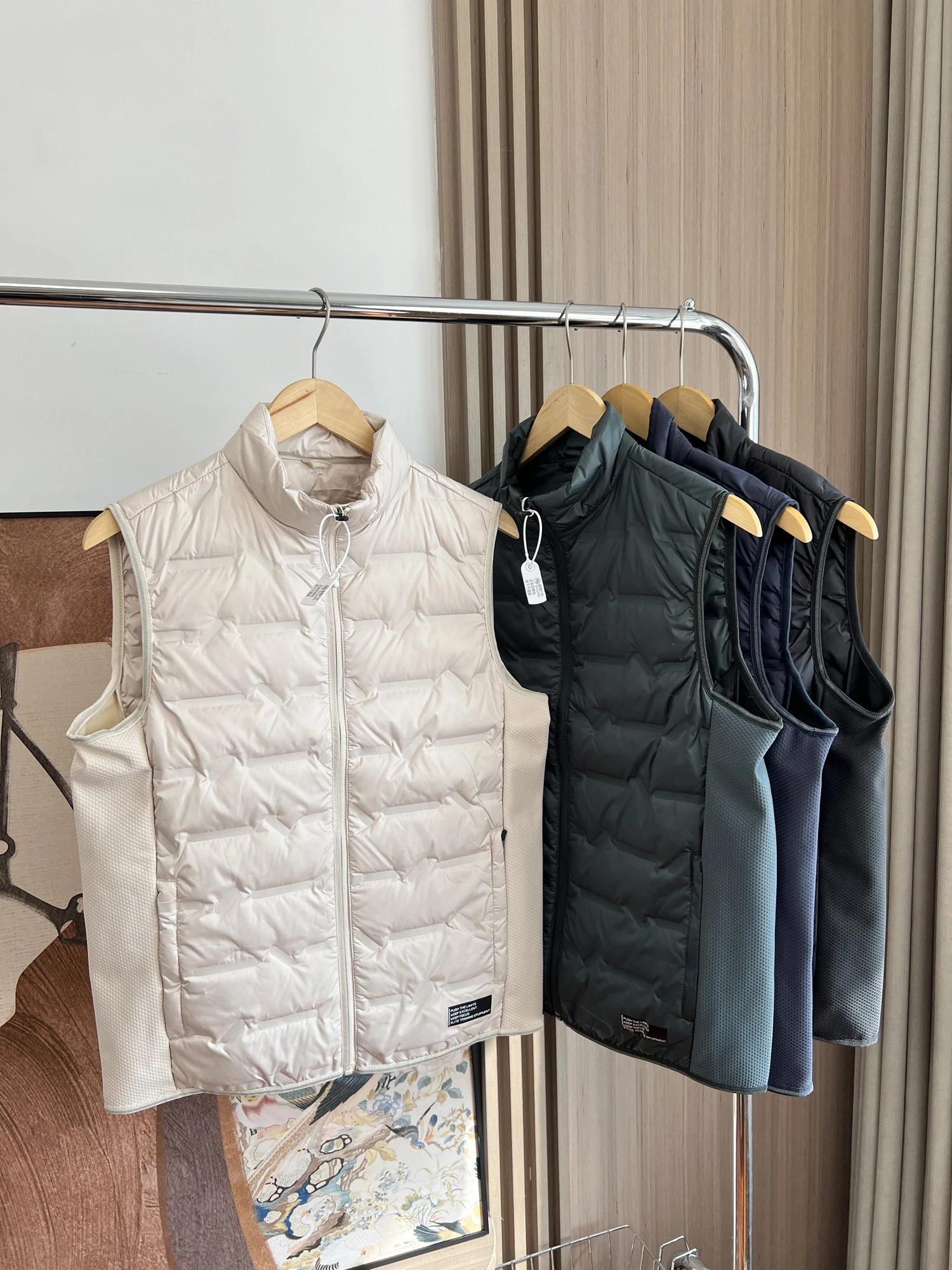 Oversized!Lightweight Light and thin taped proces Unisex Down vest stand-up collar versatile warm jackets Autumn and winter