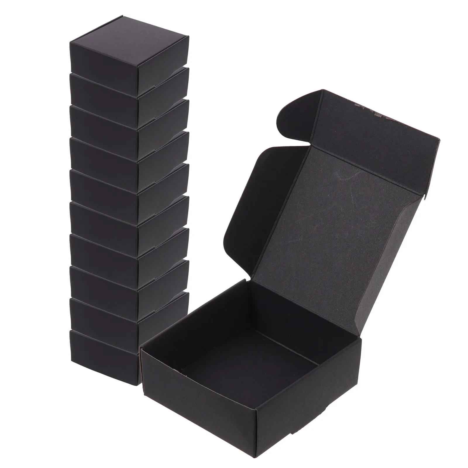 20Pcs Black Mailing Boxes Paper Packing Boxes Shockproof Drop Resistant Supplies Mailing Packing Box