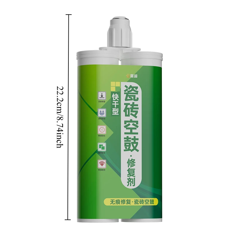 400Ml Perekat Ubin Keramik Cepat Kering Drum Berongga Ikatan Kuat Khusus untuk Memperbaiki Isi Injeksi Warping Ubin
