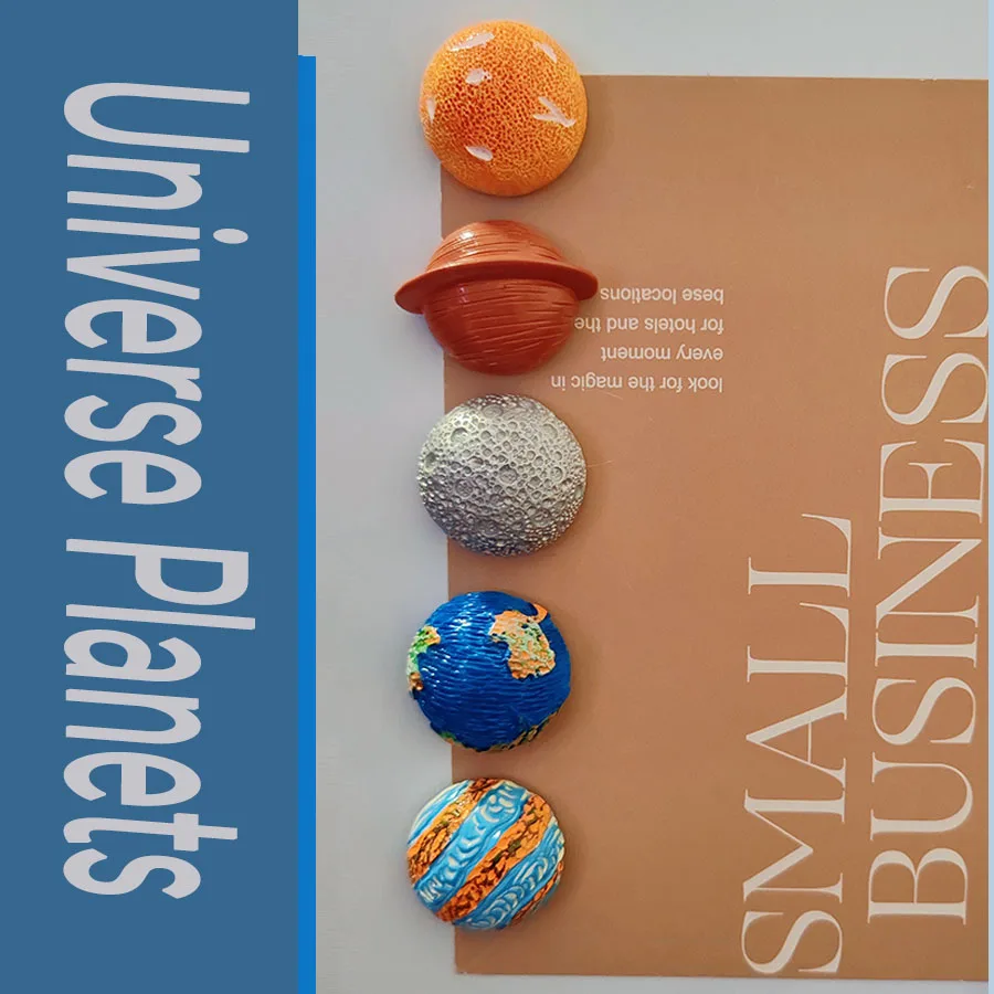 

5pcs Creative Universe Planets Earth Refrigerator Magnets Cute Astronomical Magnets Fridge Photo Message Decorative