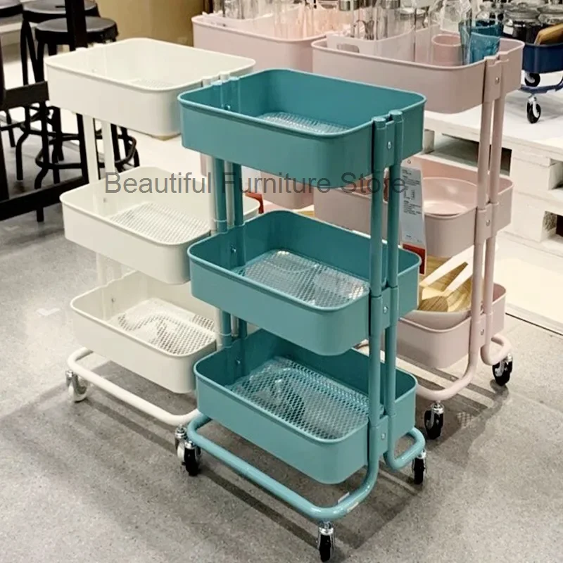 Mobile Modern Kitchen Island Trolley Luxury Shelf Food Truck Kitchen Island Cart Storage Carrito Organizador Home Furniture