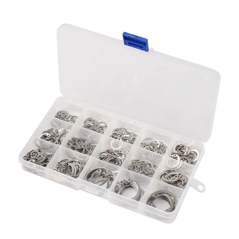 100PCS Circlip External/Internal Retaining C-Type Cir Clip Lock Snap Ring Set Holes Shaft Collar Washer Stainless Steel
