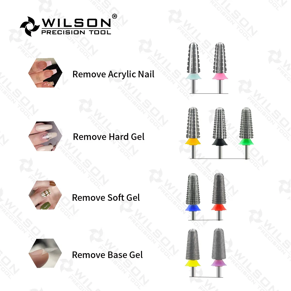 WILSON Volcano Bits(2 Way)-Tools Nails Cutters for manicure Drill Bits nails accessories remove hard gel