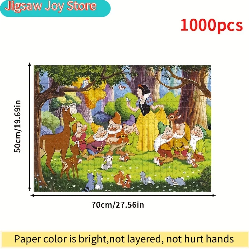 Rompecabezas de 1000 Piezas con Personajes de Dibujos Animados, Blancanieves y los Siete Enanitos, Rompecabezas de Pared para Colgar, Juego para Adultos, Regalo, Juego Interactivo Familiar