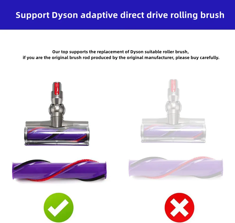 Plush Strips Replacment for Dyson V7 V8 V10 V11 V15 Vacuum Cleaner Rolling Brush Strips, with 1 Screwdriver