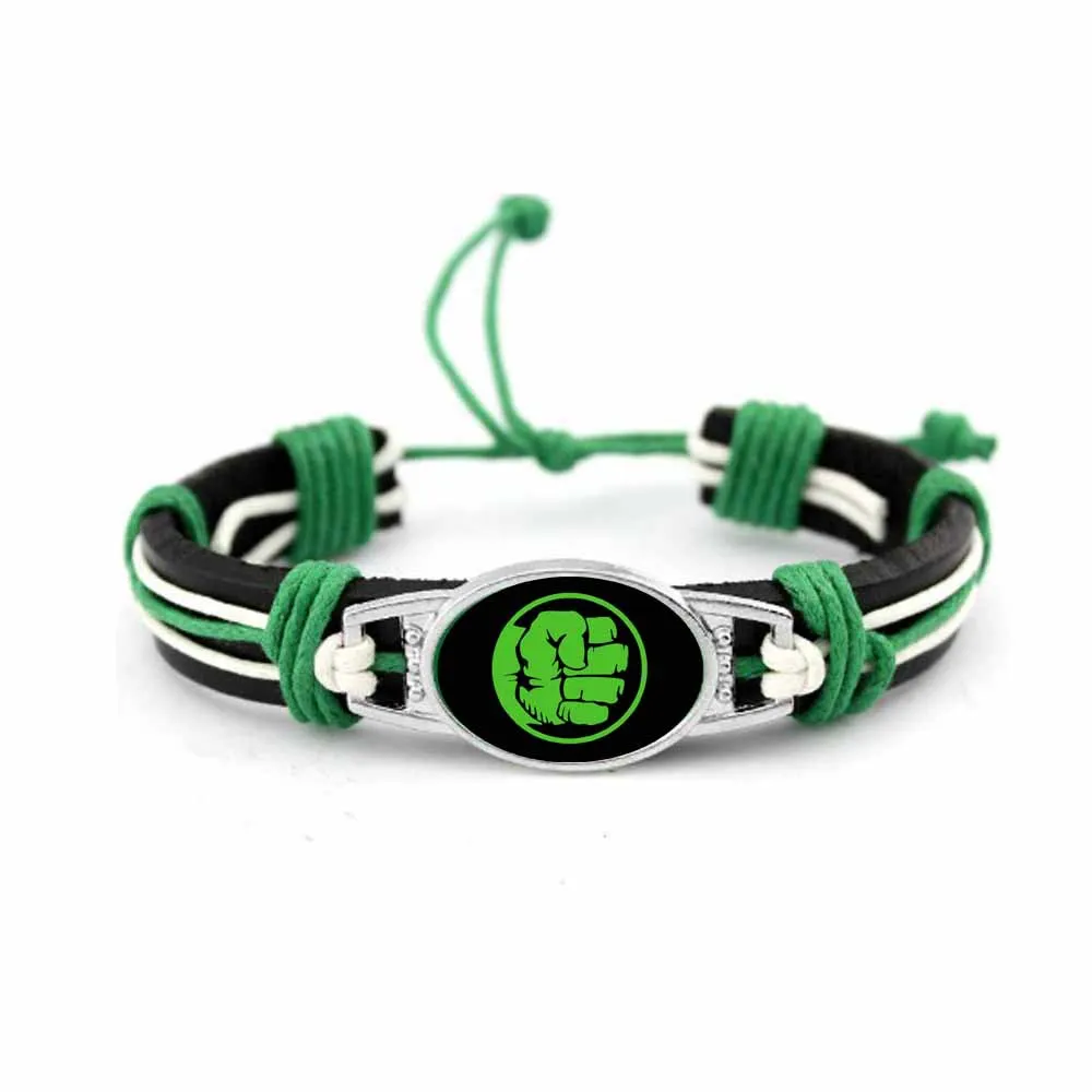 Batman Superman Wonder Woman Green Lantern Bracelet Braided Leather Accessories Movie Peripherals Birthday Gifts