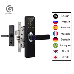 Multilingual Biometric Fingerprint Smart Door Lock Password RFID Electronic Digital Lock Keyless Entry Door lock for Home Office