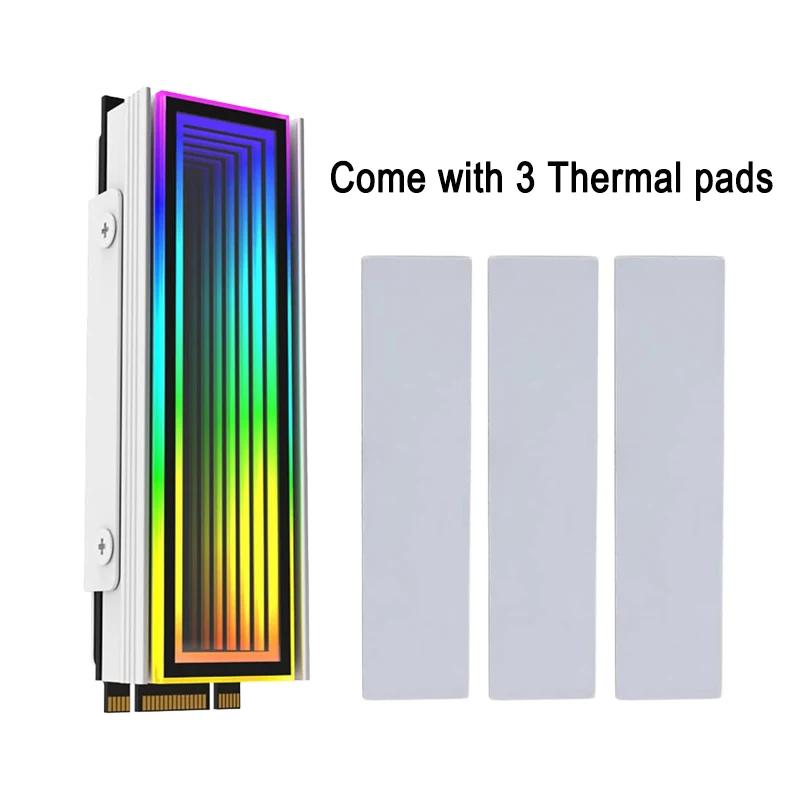 GPUHOLD ARGB AURA Sync Computer 2280 SSD M2 Radiator Aluminum PC RGB M.2 Nvme Cooler Radiator Solid State Drive Radiator Cooler