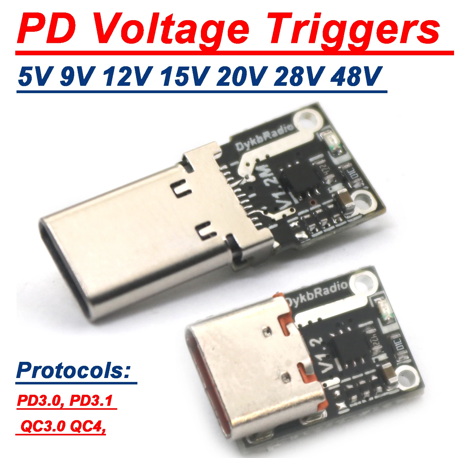 140W 5A USB TYPE-C PD Decoy Voltage Triggers Adapter PD3.1 QC 3.0 5V 9V 12V 15V 20V 28V 48V Szybkie ładowanie Ładowarka PD TO DC