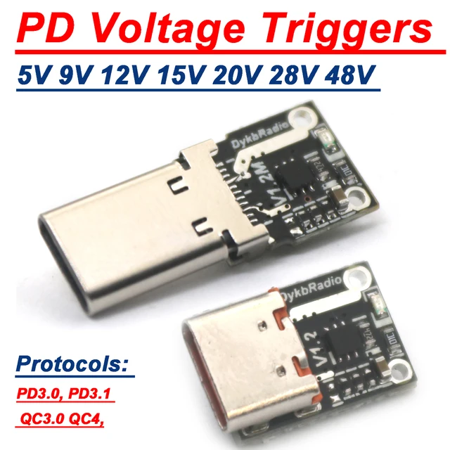 140W 5A USB TYPE-C PD Decoy Voltage Triggers Adapter PD3.1 QC 3.0 5V 9V 12V 15V 20V 28V 48V Szybkie ładowanie Ładowarka PD TO DC