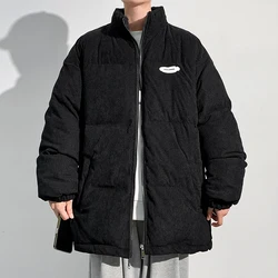 KAPMENTS Windbreaker Korean Fashion Oversized Parkas Winter Corduroy Puffer Jacket Men Black Harajuku Bubble Jackets Coats 5XL