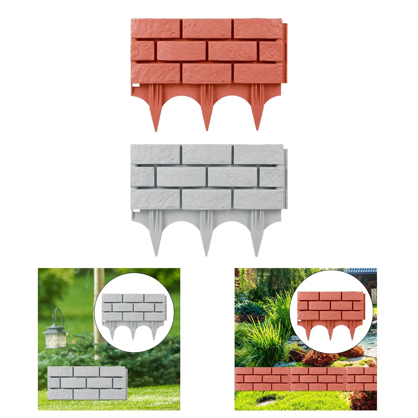 Simulated Brick PP Garden Border Edging Multipurpose for Pathways 44x32cm