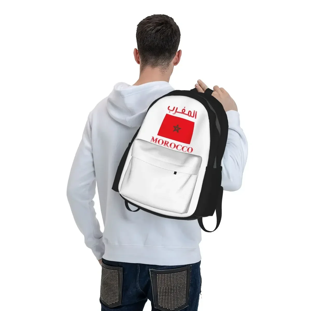 Moroccan Passport Kingdom Of Morocco Backpack Student BookBag Kids School Bag Computer Shoulder Bags for Men Women