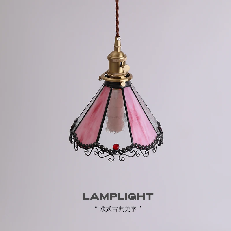 American retro candy lamp colored glass bedside bedroom foyer creative atmosphere personalized pendant light