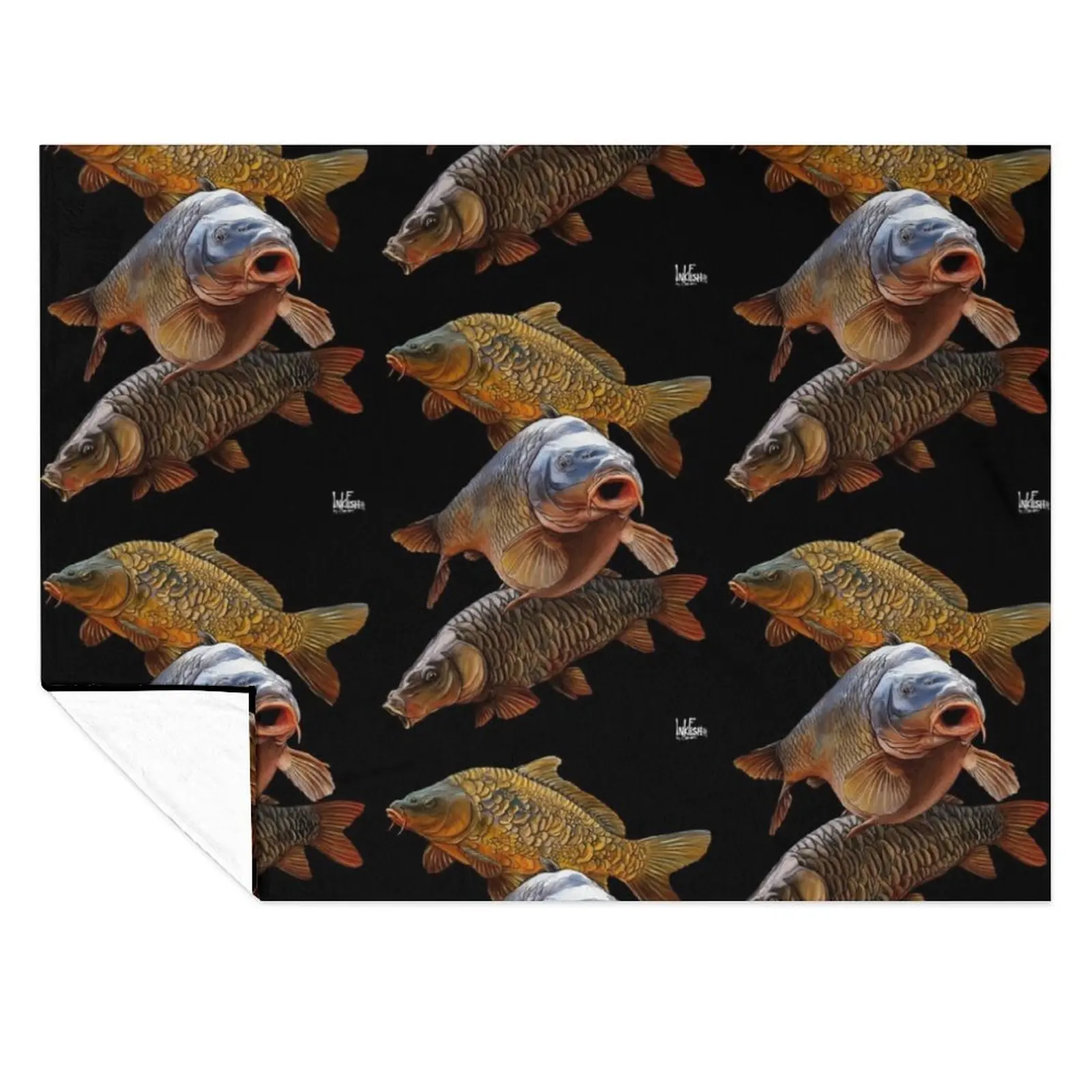 

Carp gang 1 Throw Blanket Bed linens Quilt Flannel Fabric Blankets