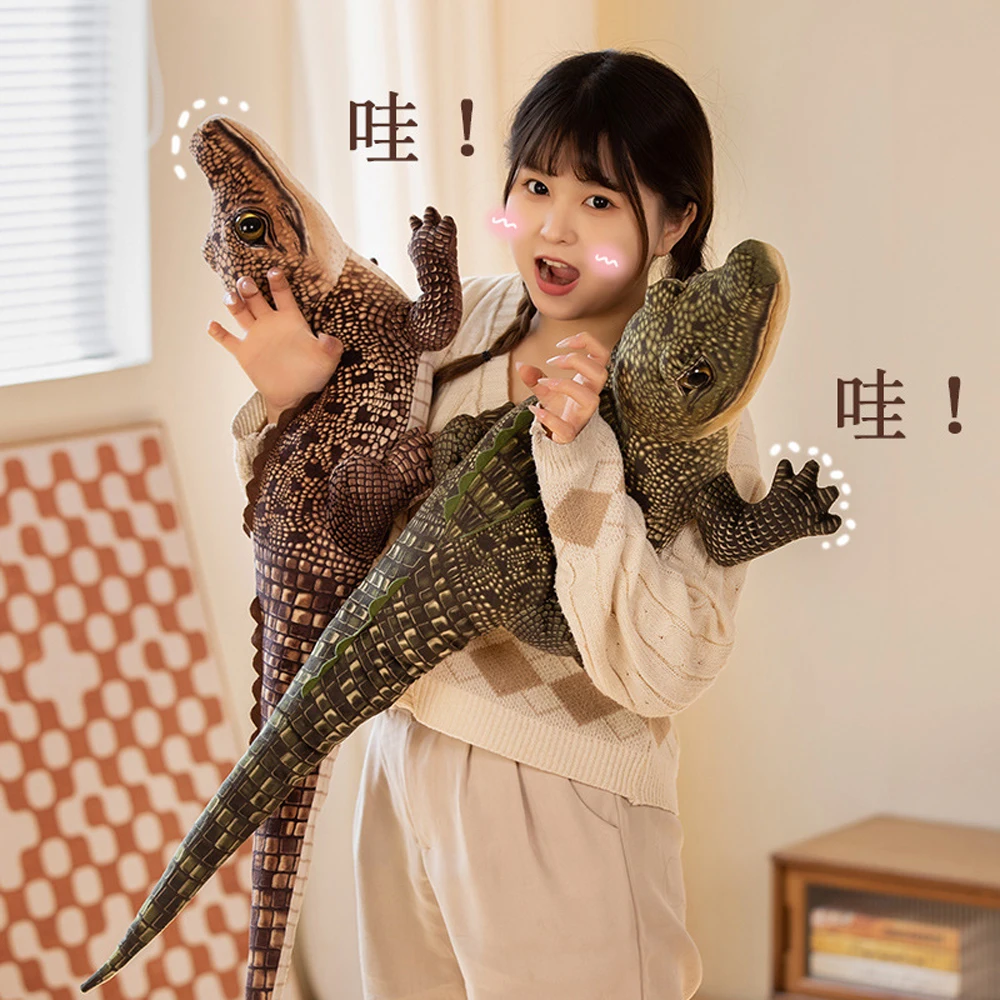 Animal simulado grandes animais de crocodilo recheados brinquedo de pelúcia decorativo
