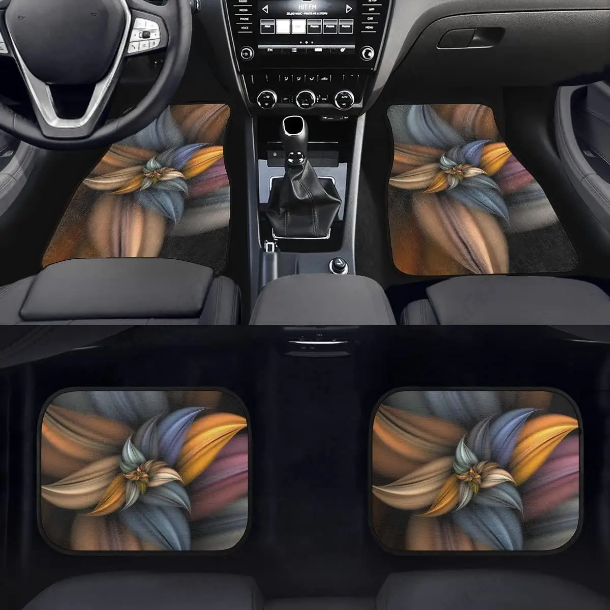 

Alfombra Piso Coche Floral Arte 3D, Alfombras Antislizantes Para Automóvil Alta Resistencia Para Todo Clima, Coche/SUV/camió