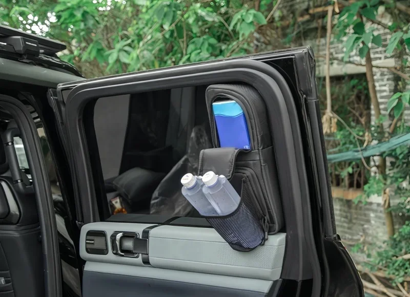 سيارة الأوسط نافذة الباب حقيبة التخزين صالح ل BYD ليوبارد 5 2023 2024 2025 نافذة السيارة الجانبية التكتيكية تخزين حقيبة قماش قنب الملحقات #4