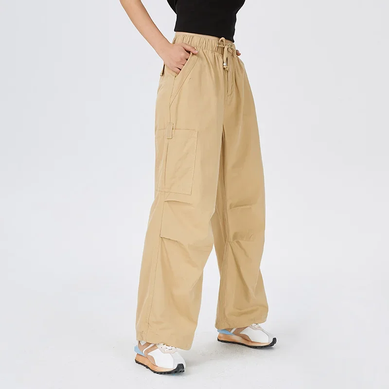 Semir-Pantalones informales de pierna ancha para mujer, ropa de trabajo de Color liso, estilo callejero, con cordón, novedad de verano 2024