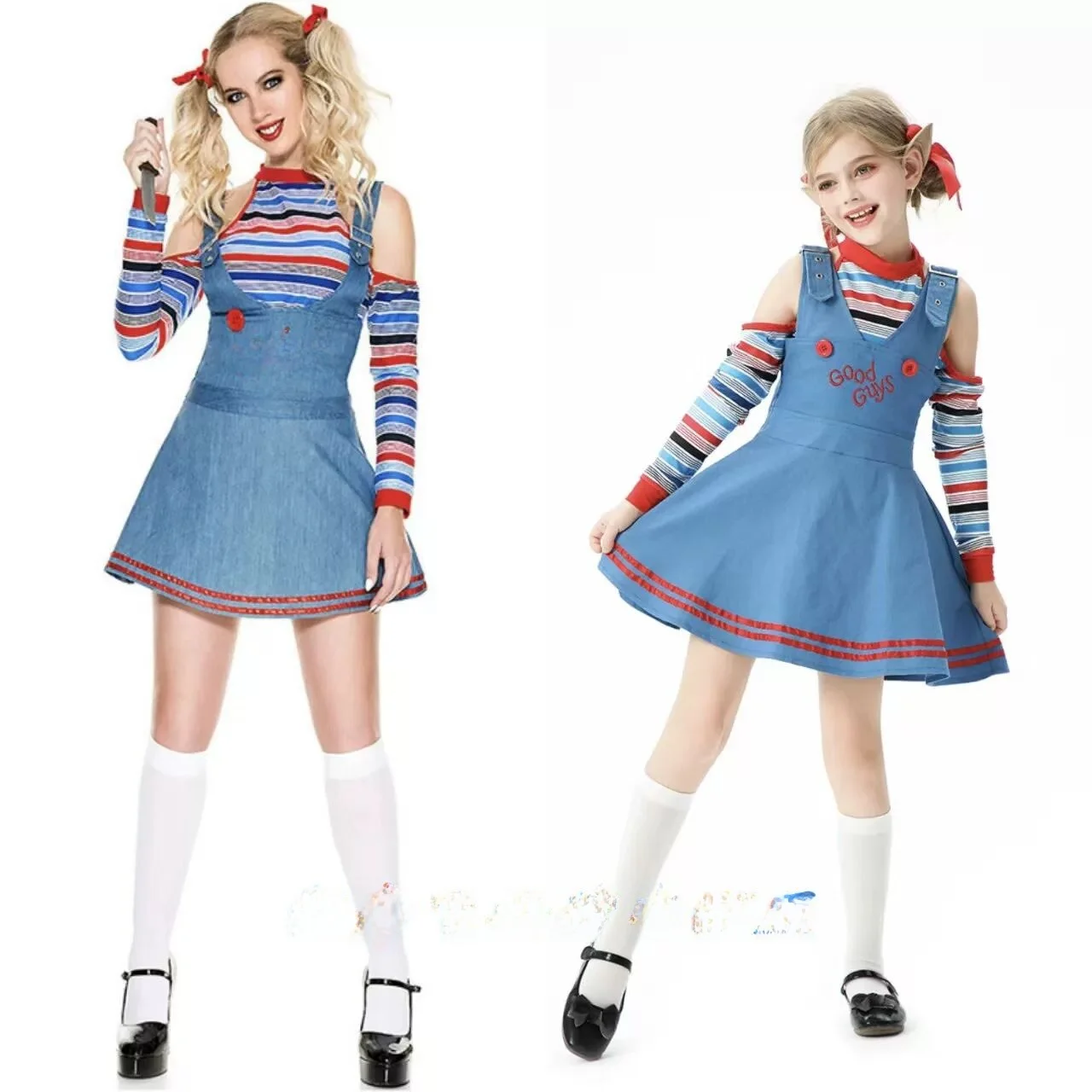 

2025 New Halloween Ghost Doll Cosplay Performance Costume Carnival Terror Doll Clown Resurrection Women's Traditional Stage Wear