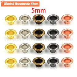 100 Sets 5mm Eyelet Grommet With Washer Round Metal Rings For DIY Leathercraft Repair Shoes Bag Clothing Belt Hat Accessories