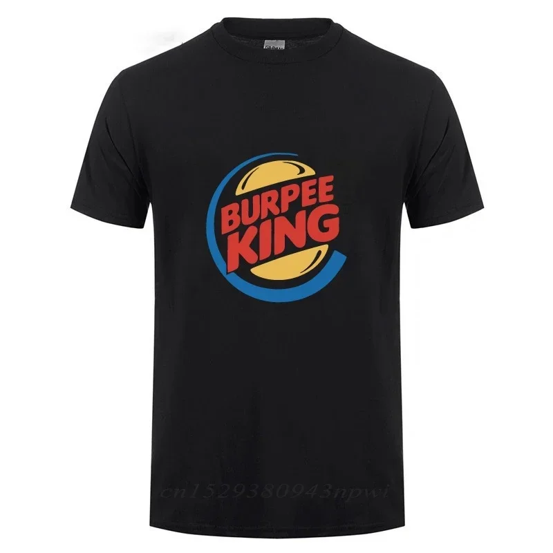 

Burpee King T-shirt Funny Birthday Gift For Boyfriend Husband Dad Men Summer Short Sleeve Cotton Crossfiitt Workout T Shirts