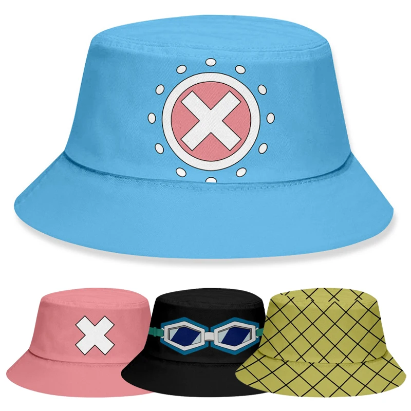 One Piece Tony Chopper Fisherman Hat Hiphop Visor Bucket Women Caps Cartoon Summer Outdoor Men Sun Hat Casual Street Panama Hats