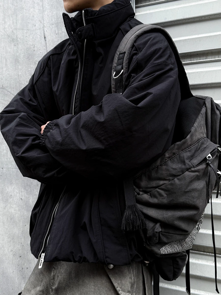 Loose Fit Men's down Jaet Large Size Winter Deconstructed Patchwork Design 90 White Du down Stand Collar Trendy Brand War...