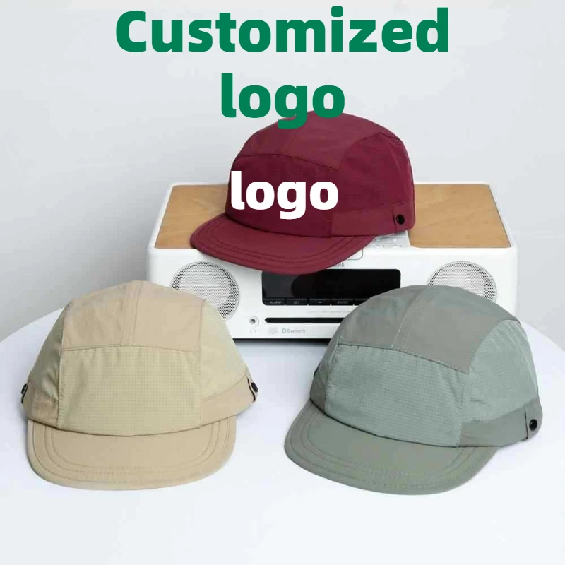

Custom Logo Outdoor Sports Baseball Cap for Men Flat Brim Solid Color Quick Drying Breathable Cap for Women