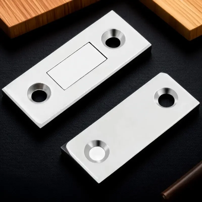 8 PCS Magnetic Door Catch Ultra Thin Cabinet Magnets Stainless Steel Drawer Magnet Catch for Sliding Door Closure Kitchen Cabinet Cupboard Closet Closer