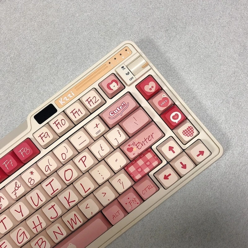 126 Phím/Bộ MDA Chocolate Gấu Keycap Cho Bàn Phím Cơ PBT Thuốc Nhuộm Subbed Mũ Phím Cho CherryMX Công Tắc