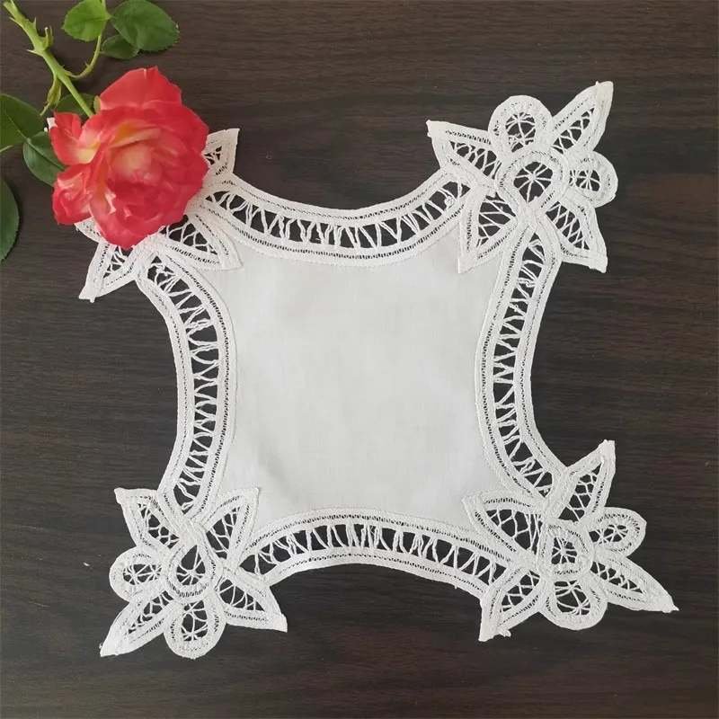 

Pastoral 100%Cotton flower embroidery table place mat cloth Wedding Christmas placemat kitchen Table decoration and accessory