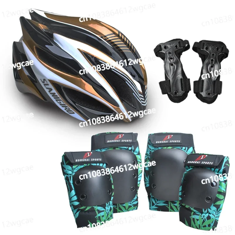 Integrated roller skating helmet protector for adult professional extreme sports