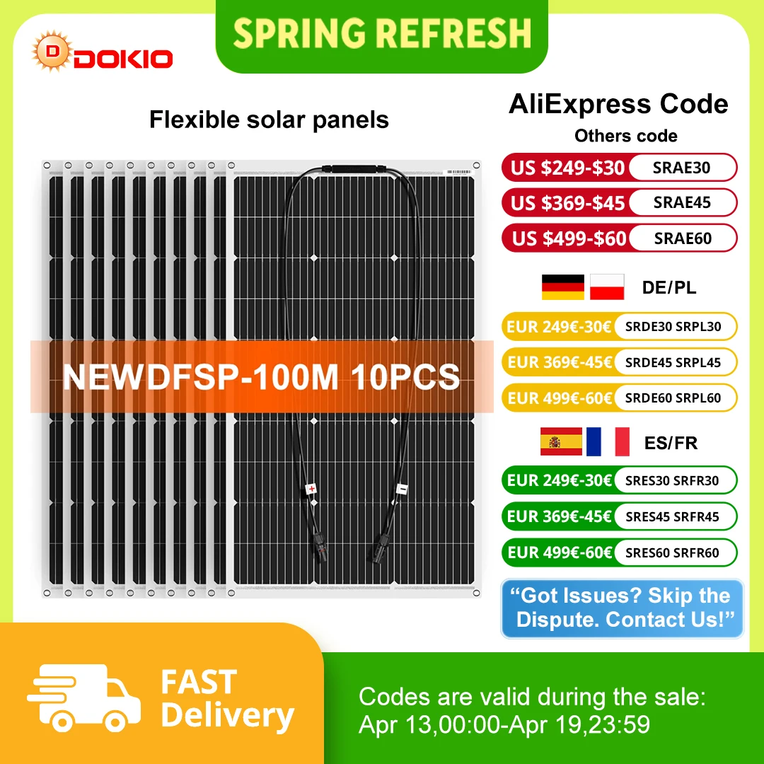 Dokio 18V 10Pcs 100…