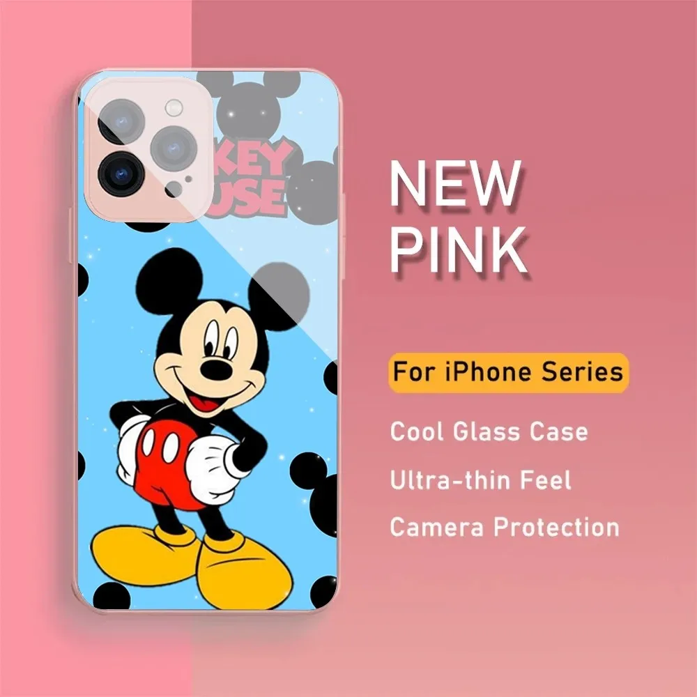 Mouse M-Micki Phone Case For IPhone 15 14 13 12 Mini 11 Pro Max X XS XR 6 7 8 SE Plus Glass Hard Cover